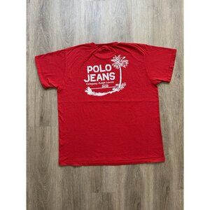 Vintage Y2K Polo Jean Ralph Lauren Coconut Art Logo Red Shirt XL Streetwear Hype